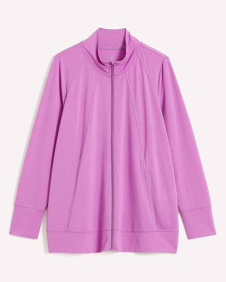 Textured Mock Neck Zipped Jacket - Active Zone