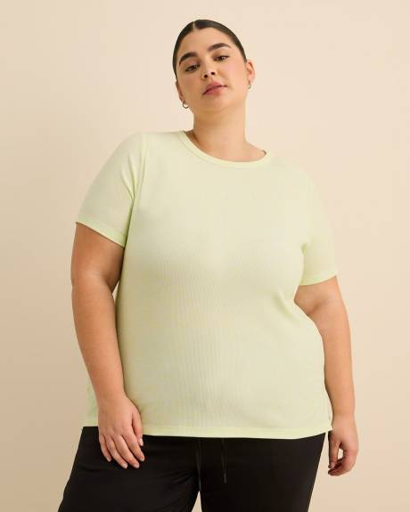 Heather Ribbed Short-Sleeve T-Shirt - Active Zone