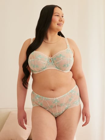 Unlined Two-Tone Lace Bra - Déesse Collection