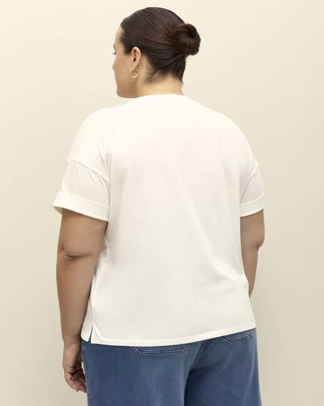 T-shirt à manches courtes en coton, coupe carrée - Essentiels PENN.