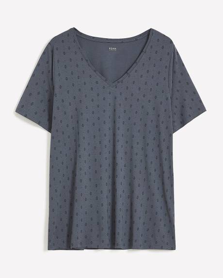 T-shirt à manches courtes et col V, coupe moderne - Essentiels PENN.