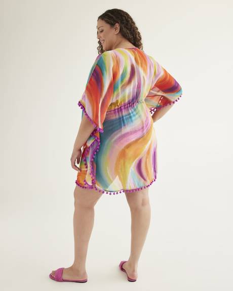 Multicolour Chiffon Caftan Swim Cover-Up - BLEU Rod Beattie