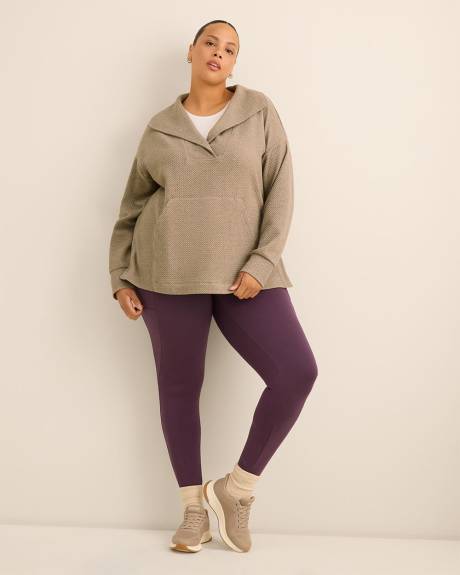 Textured Fashion Pullover with Wide Collar - Active Zone