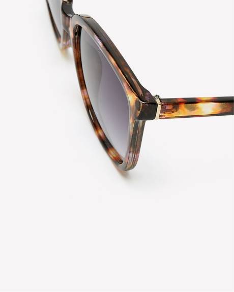 Plastic Butterfly Sunglasses in Purple Tortoise