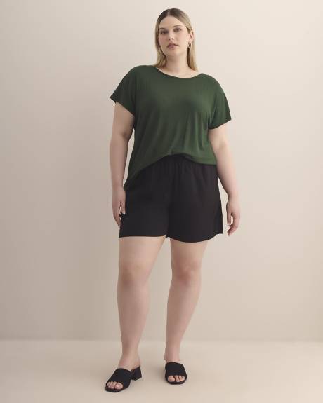 Extended-Sleeve Top with Crisscross Back