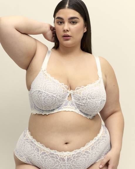 Two-Tone White Lace Underwire Bra - Déesse Collection