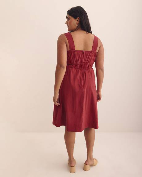 Robe rouge sans manches cintrée et évasée - Addition Elle