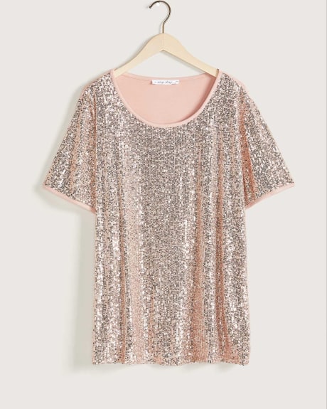 Knit Top With Sequins At Front - In Every Story
