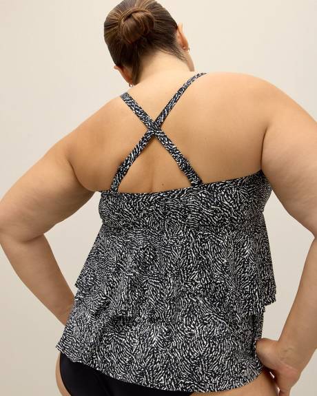 Zebra Ruffled Tankini Top