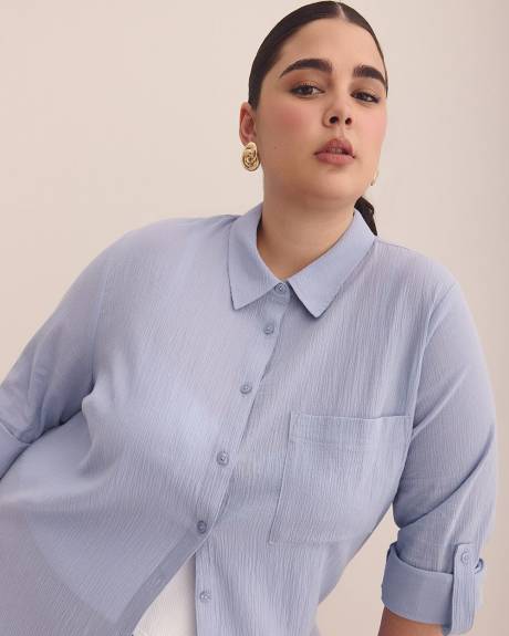 Cotton Buttoned Down Tunic Shirt