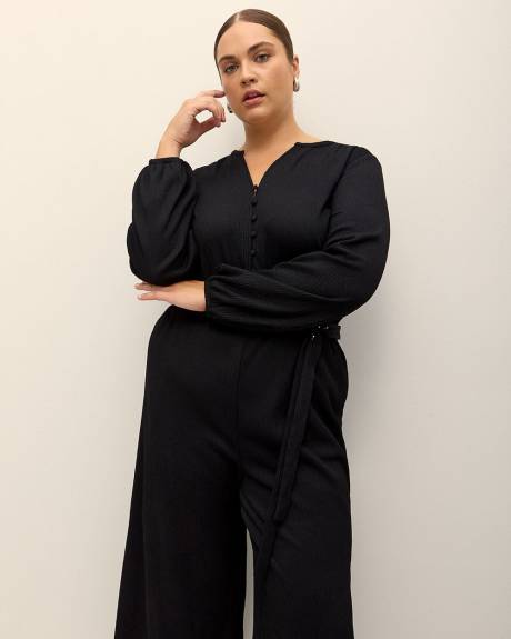 Maxi Wide-Leg Belted Jumpsuit