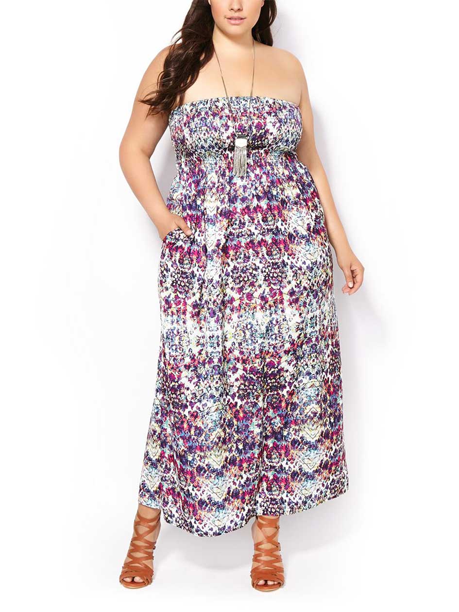 Printed Maxi Dress with Removable Straps | Penningtons