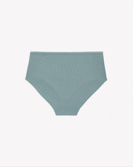 Blue Ribbed Full Brief with Shiny Elastic - ti Voglio