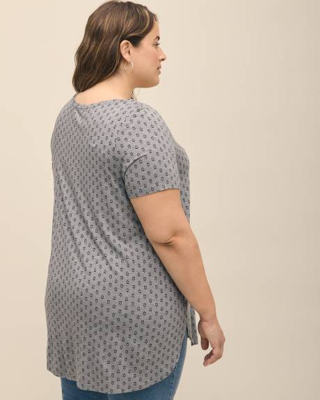 Responsible, Printed Modern Short-Sleeve Scoop Neck Tunic
