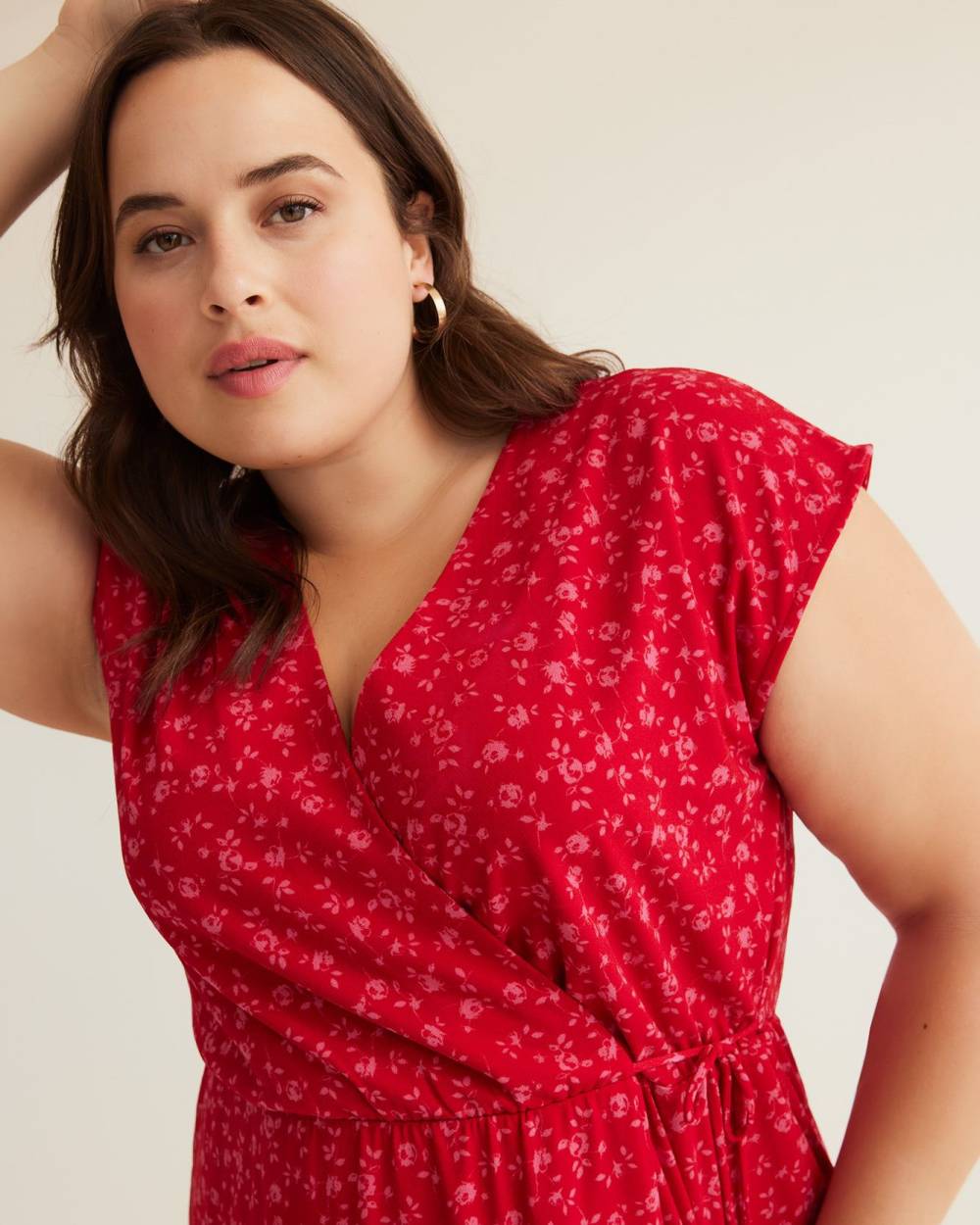 Floral Sleeveless Knit Wrap Dress Penningtons