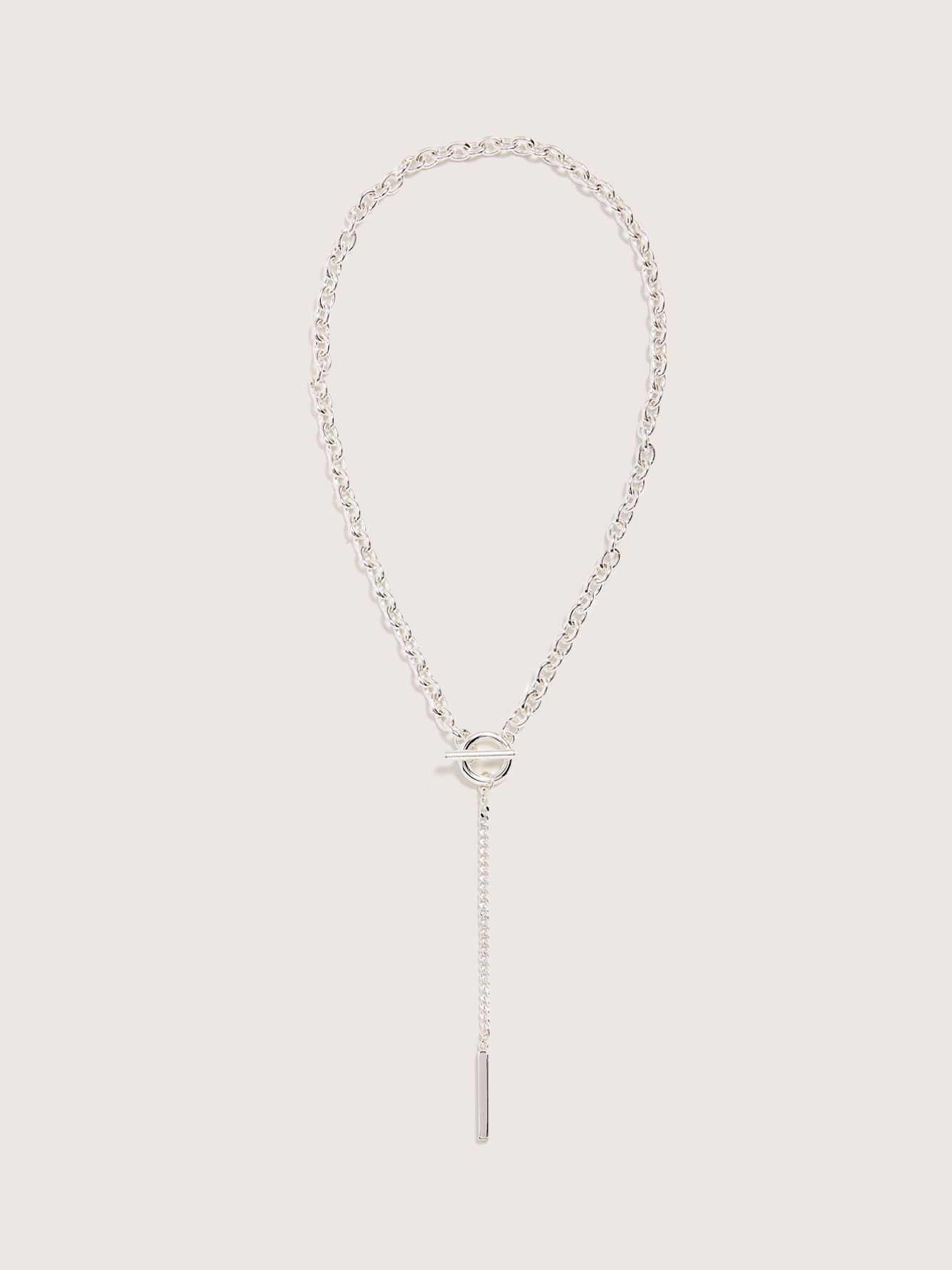 Silver Plated Y-Shaped Necklace - Addition Elle | Penningtons