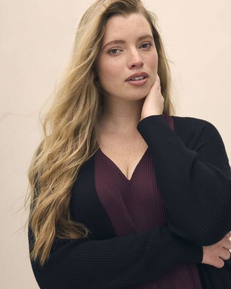 Responsible, Ribbed Open Cardigan