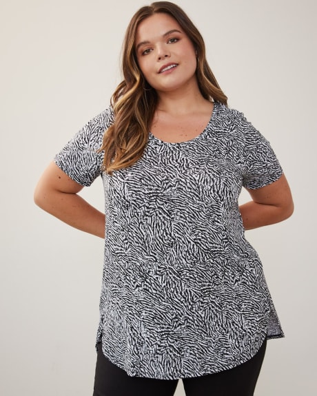 Responsible, Printed Modern-Fit Short-Sleeve Scooped Neck Tunic