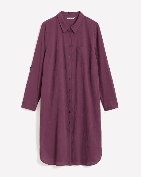 Cotton Buttoned Down Tunic Shirt