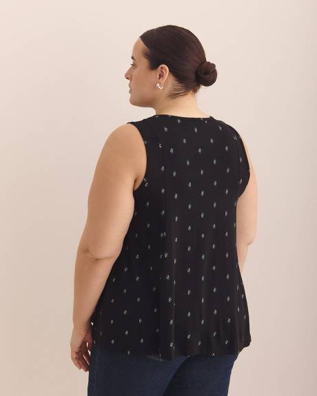 Printed Scoopneck Swing Cami with Princess Seams