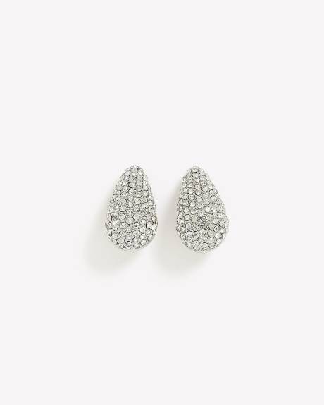 Rhinestone Tear Drop Shape Earrings - Addition Elle