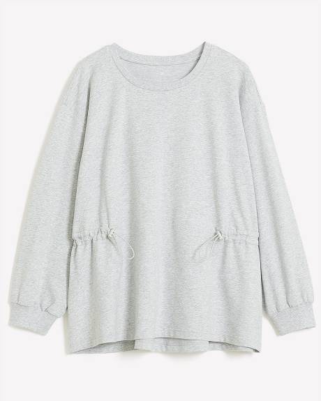 Sweatshirt en molleton gris chiné à col rond - Active Zone