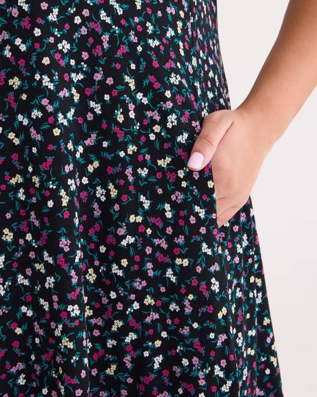 Robe évasée sans manches avec poches, tissu responsable