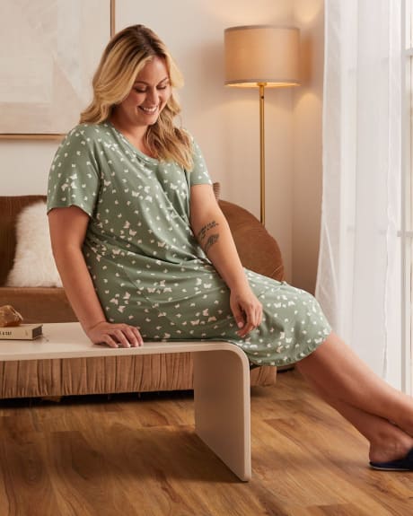 Robe de nuit ultra douce avec imprimé papillon - tiVOGLIO