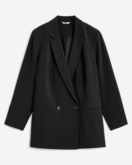 Fluid Double-Breasted Suit Blazer