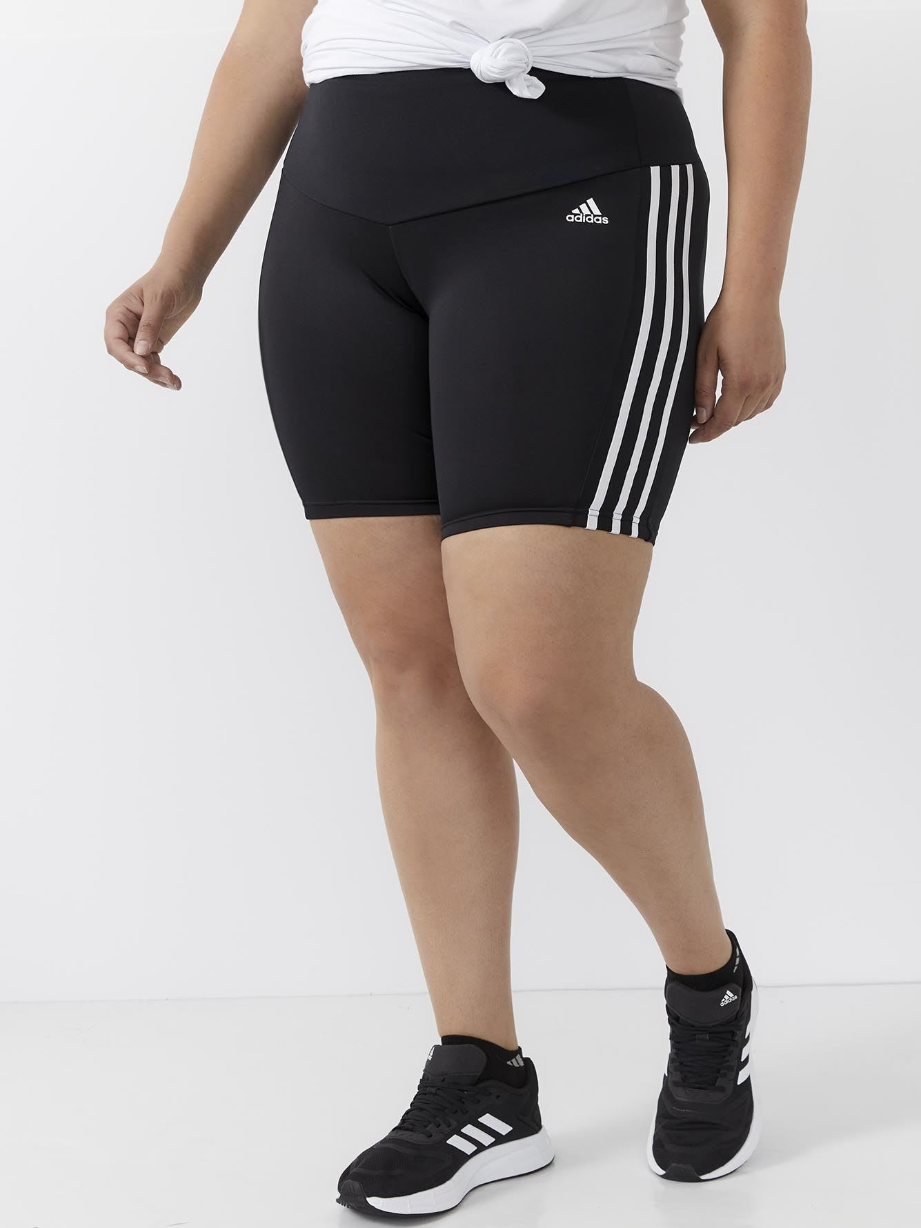 Short de cycliste noir à taille haute, tissu responsable - adidas