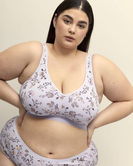 Soutien-gorge en coton fleuri, sans armatures - ti Voglio