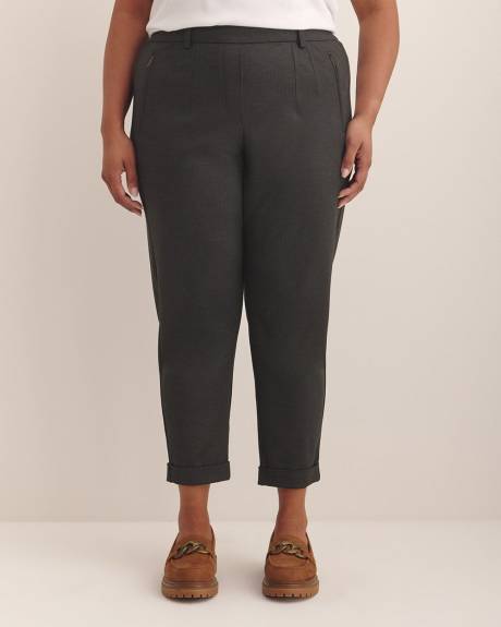 Striped Ponte de Roma Tapered-Leg Pant