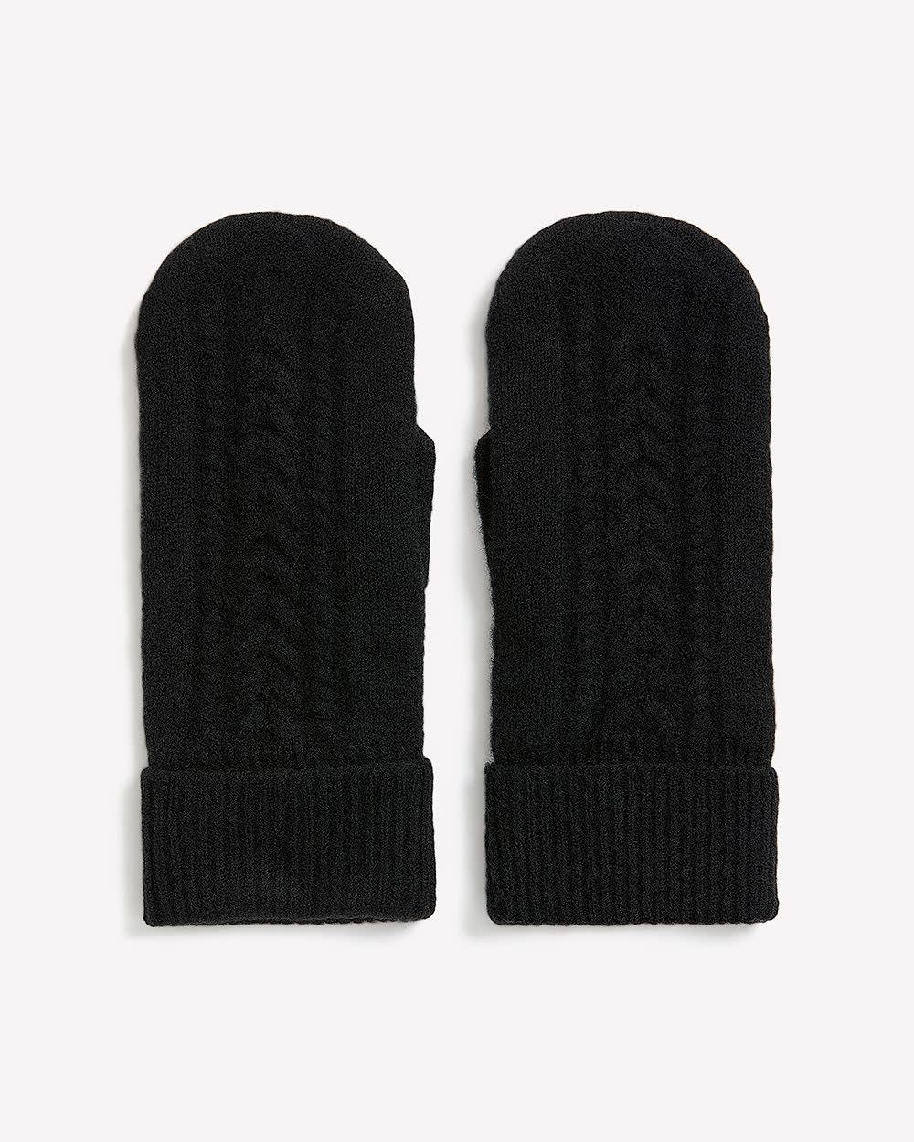 Mitaines en mailles torsadées doublées en molleton Mitaines en mailles torsadées doublées en molleton