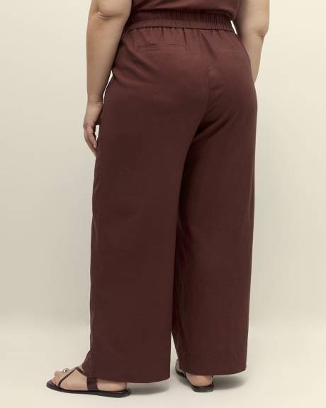 Linen Blend Wide Leg Pant