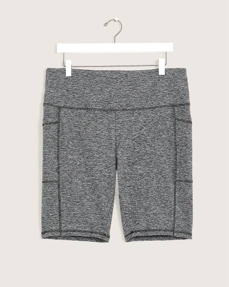 Black Space-Dye Bike Short with Mesh Insert - Active Zone