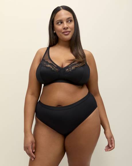 Soutien-gorge noir à bonnets souples en dentelle et maille, sans armatures - ti Voglio