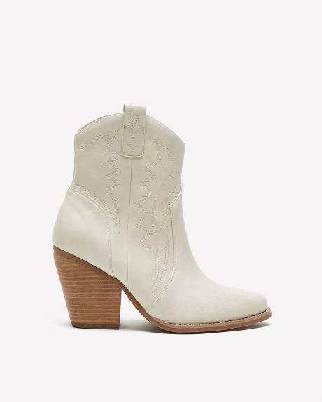Extra Wide Width, Faux Leather Western Bootie