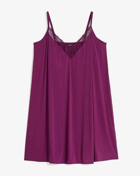 Nighty with Lace Inserts and Built-In Bra - Déesse Collection