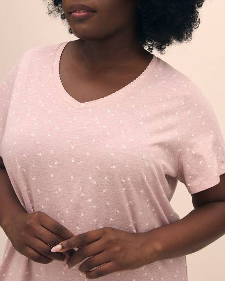 Robe de nuit longue lilas fleurie - ti Voglio