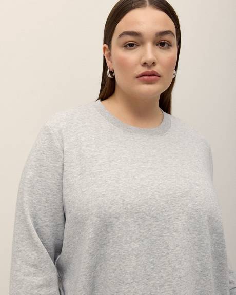 Sweatshirt with Poplin Sleeves and Back