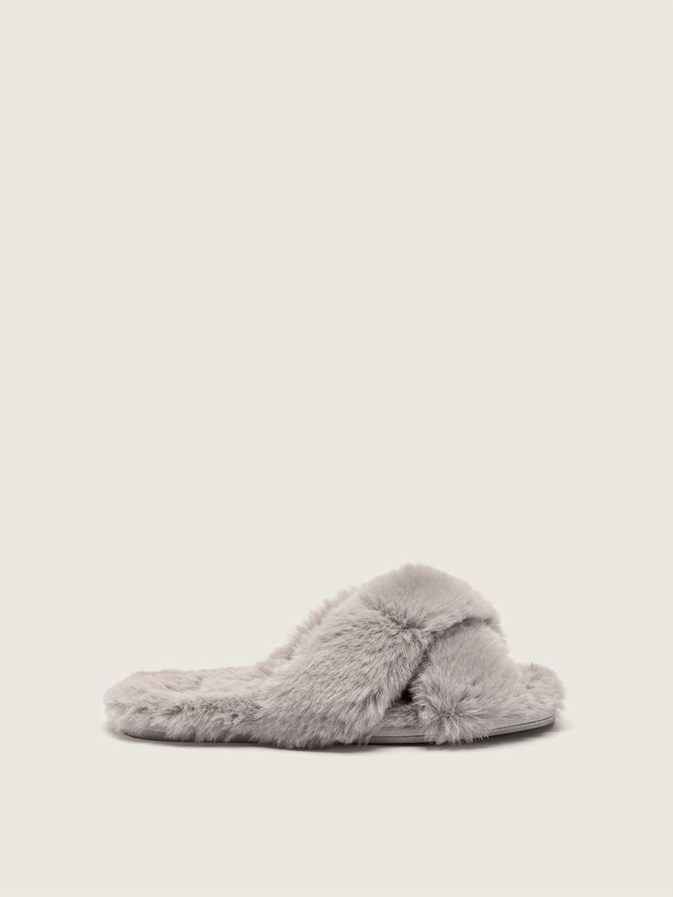 Faux-Fur Crossover Slippers - Addition Elle | Penningtons
