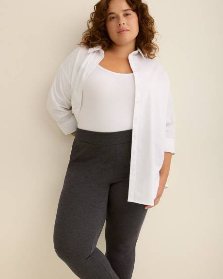 Heather Blue Ponte de Roma Legging with Pockets