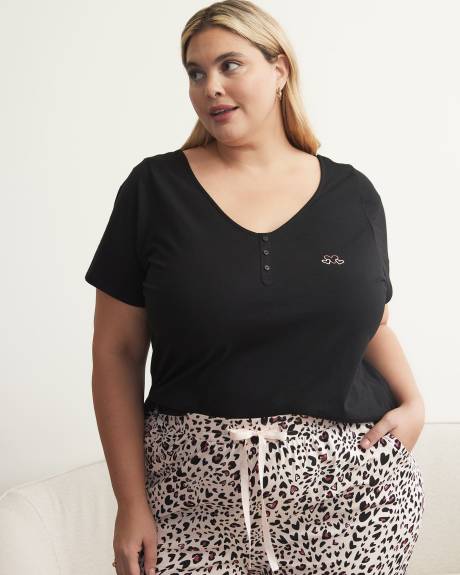 Pajama Top with Lace and Picot Edge - ti Voglio