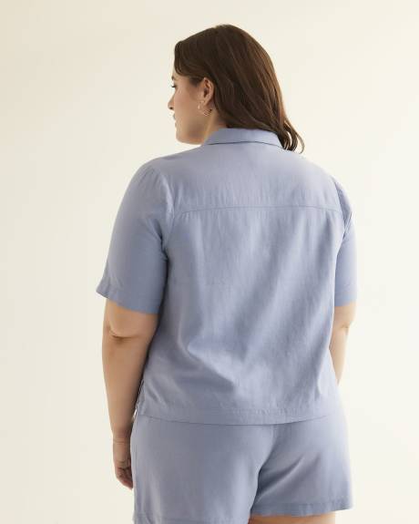Linen Blend Buttoned-Down Shirt