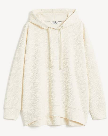 High-Low Textured Hoodie - Active Zone