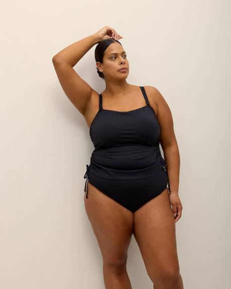 Short Black Rushing Tube Tankini Top