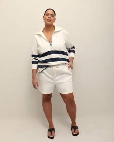 Short en denim extensible blanc, tissu responsable - d/C JEANS