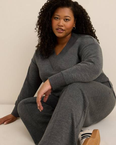 Pull-On Wide-Leg Knit Pant