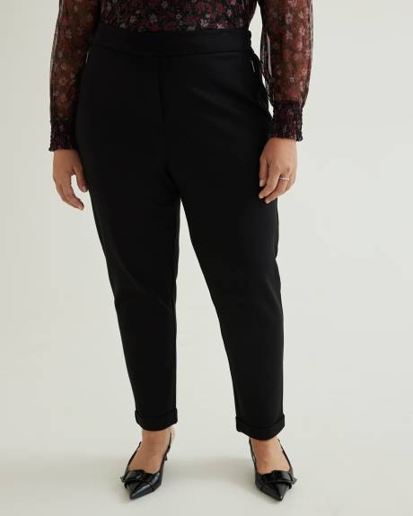 Black Essential Ponte de Roma Tapered-Leg Pant