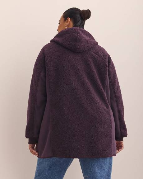 Long Hooded Sherpa Jacket - Active Zone